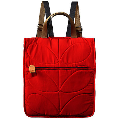Orla Kiely Stem Little Owl Quilted Reversible Backpack Candy/Red Orla Kiely Stem Little Owl Quilted Reversible Backpack Candy/Red